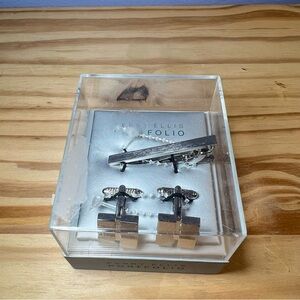 New Perry Ellis Portfolio Cuff Link and Tie Clip Set